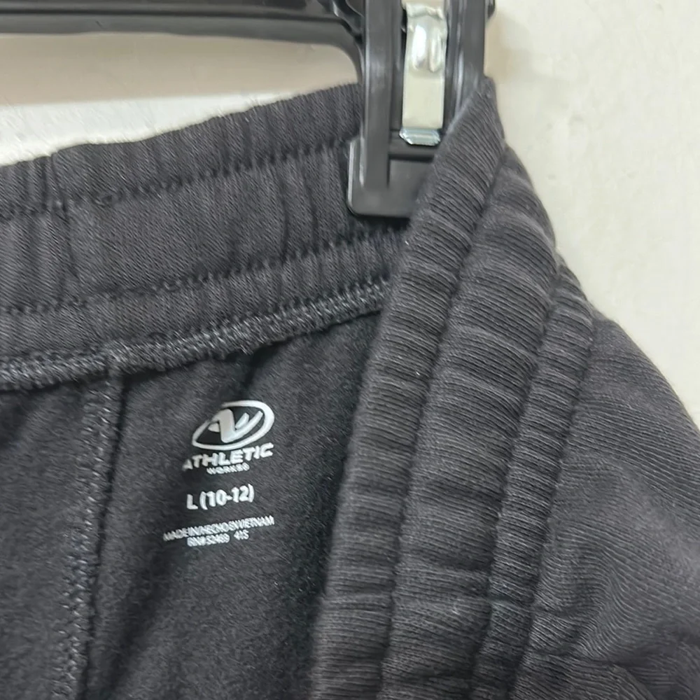 Athletic Works Black Sweatpants with Tapered Fit and Elastic Waistband
